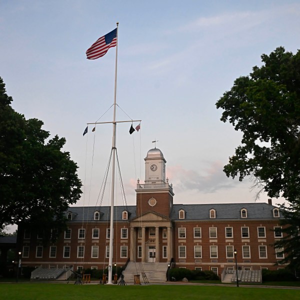 FILE - The U.S. Coast Guard Academy is seen in early evening, July 15, 2024 in New London, Conn. (AP Photo/Jessica Hill, File)