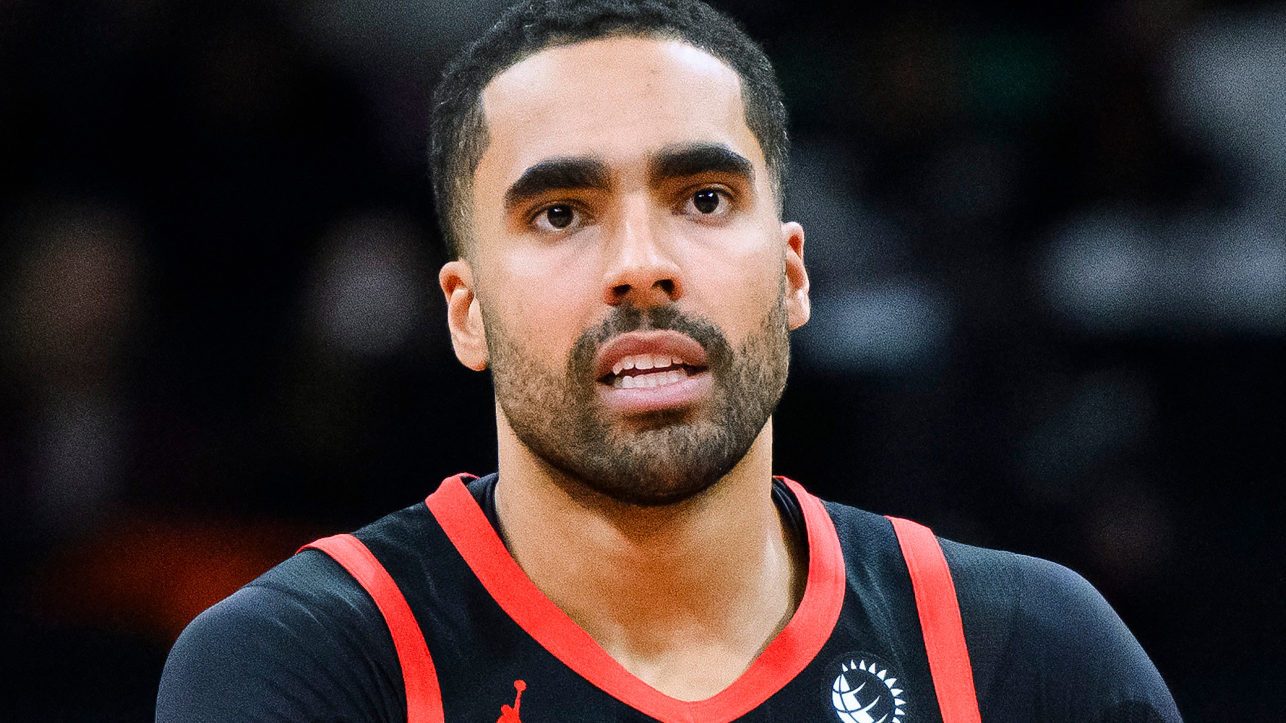 FILE - Toronto Raptors forward Jontay Porter is shown during the first half of the team's NBA basketball game against the Chicago Bulls, Jan. 18, 2024, in Toronto. (Christopher Katsarov/The Canadian Press via AP, File)