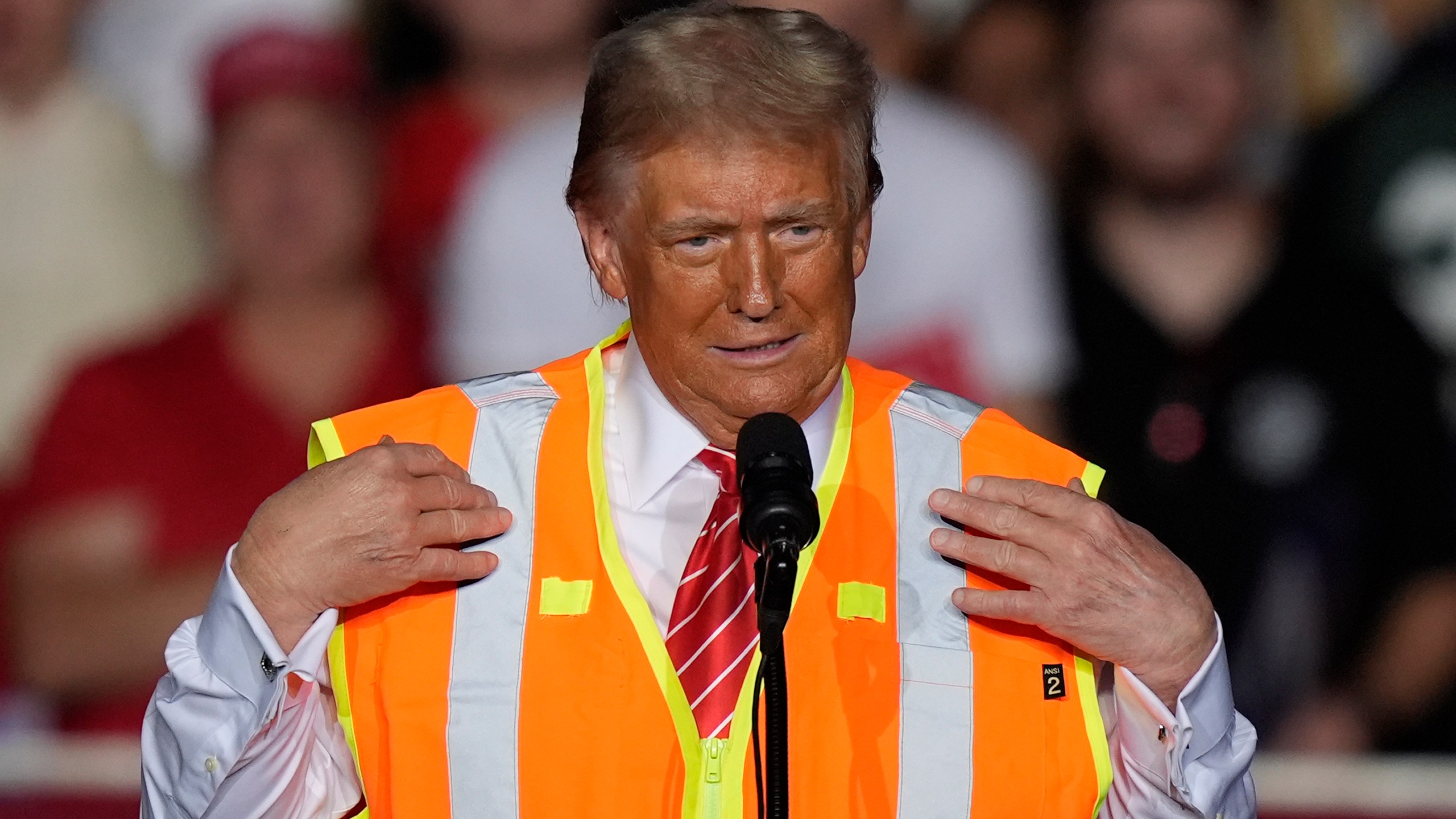 Republican presidential nominee former President Donald Trump speaks at a campaign rally at the Resch Center, Wednesday, Oct. 30, 2024, in Green Bay, Wis. (AP Photo/Alex Brandon)