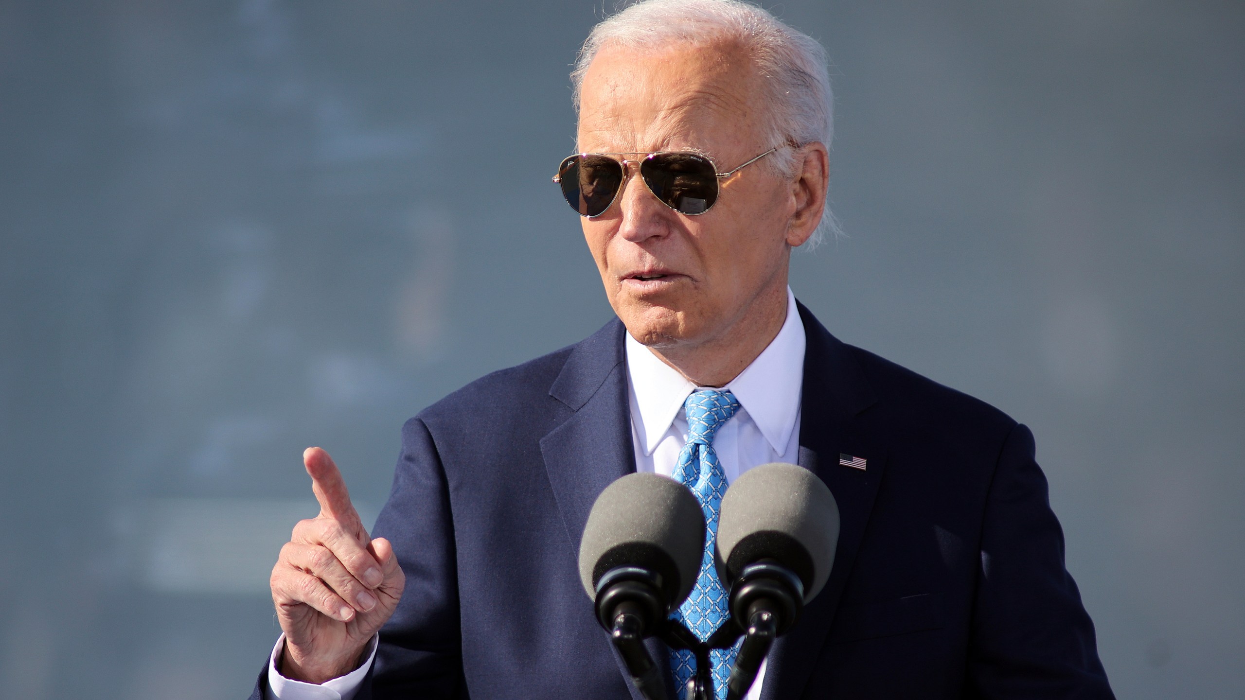 President Joe Biden speaks during an event about his Investing in America agenda, Tuesday, Oct. 29, 2024, at the Dundalk Marine Terminal in Baltimore. (AP Photo/Daniel Kucin Jr.)