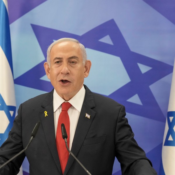 Israeli Prime Minister Benjamin Netanyahu speaks during a press conference in Jerusalem, Monday, Dec. 9, 2024. (AP Photo/Maya Alleruzzo, Pool)