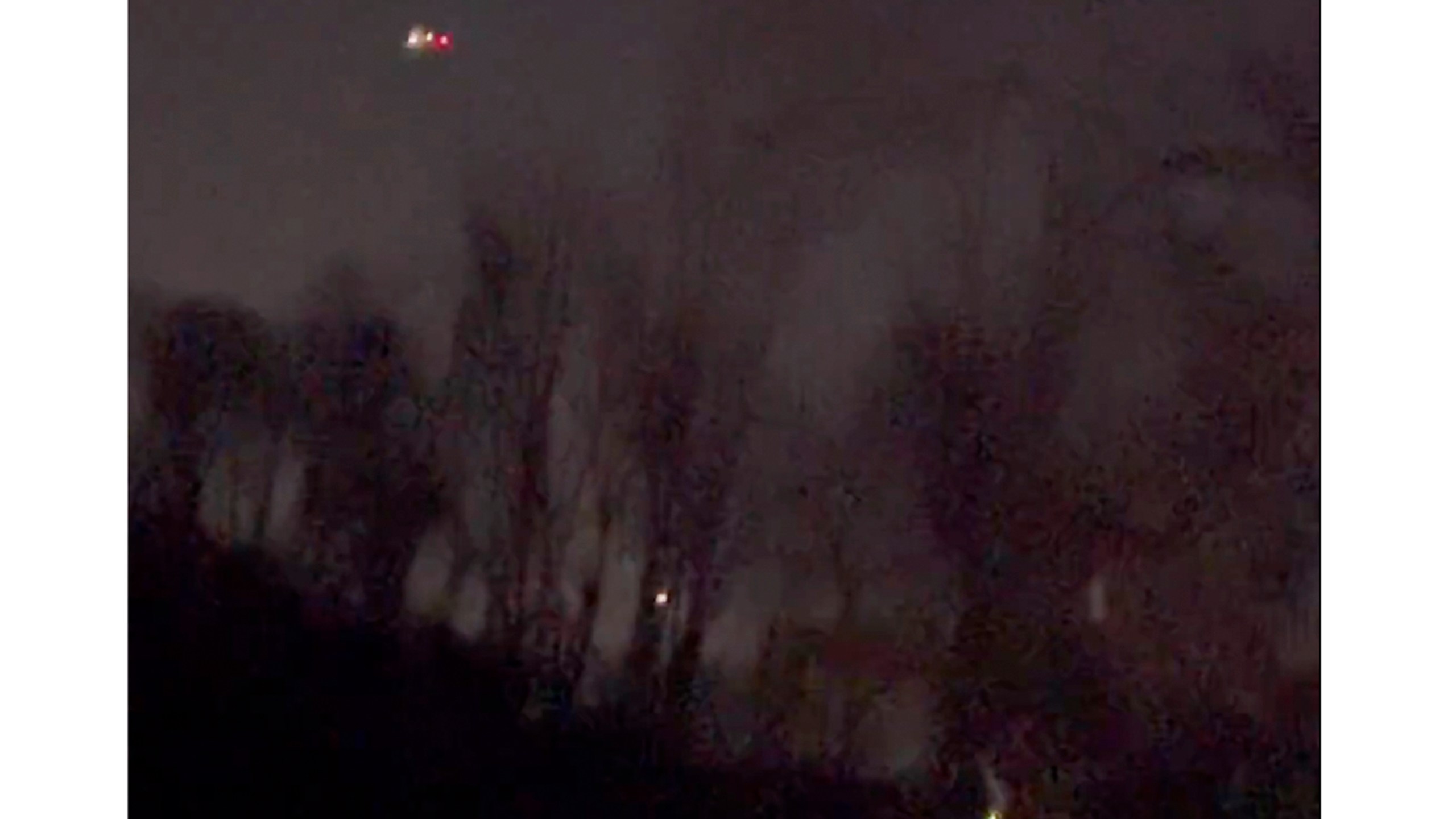 In this image taken from video, what appears to be drones flying over Randolph, N.J., Dec. 4, 2024. (MartyA45_ /TMX via AP)