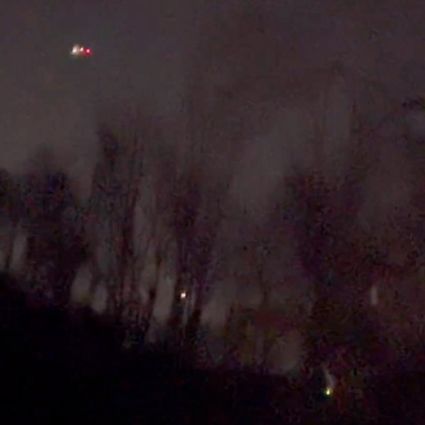 In this image taken from video, what appears to be drones flying over Randolph, N.J., Dec. 4, 2024. (MartyA45_ /TMX via AP)