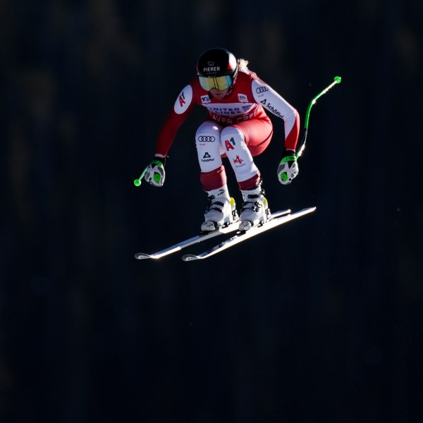 Austria's Cornelia Huetter competes during a women's World Cup downhill skiing race, Saturday, Dec. 14, 2024, in Beaver Creek, Colo. (AP Photo/John Locher)