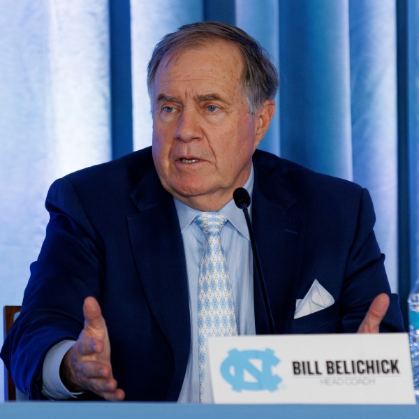 New North Carolina football coach Bill Belichick speaks following his introduction at an NCAA college football press conference, Thursday, Dec. 12, 2024, in Chapel Hill, N.C. (AP Photo/Ben McKeown)