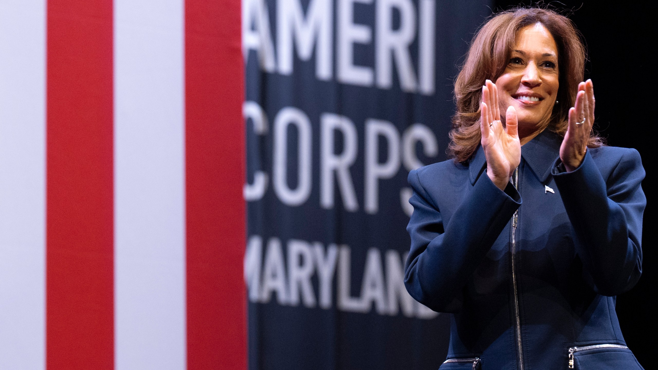 Vice President Kamala Harris speaks to students and recent graduates at Prince George's Community College, in Largo, Md., Tuesday, Dec. 17, 2024. (AP Photo/Jacquelyn Martin)