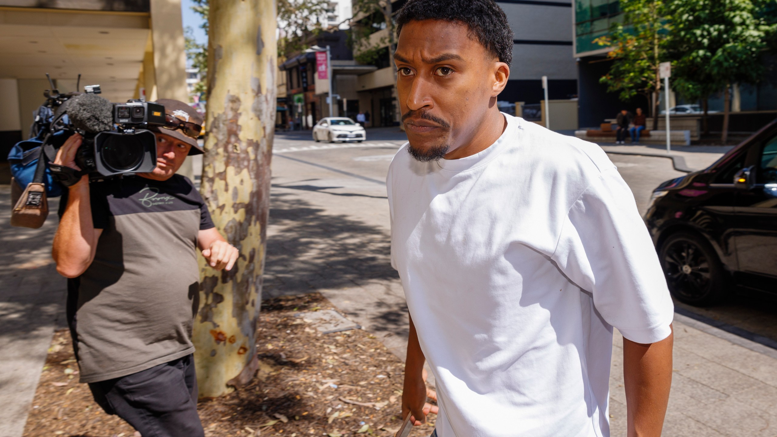 Andres Felipe Valencia Barrientos, the British YouTuber and rapper known as Yung Filly, arrives at the Perth Magistrates Court in Perth, Australia, Thursday, Dec. 19, 2024. (Richard Wainwright/AAP Image via AP)