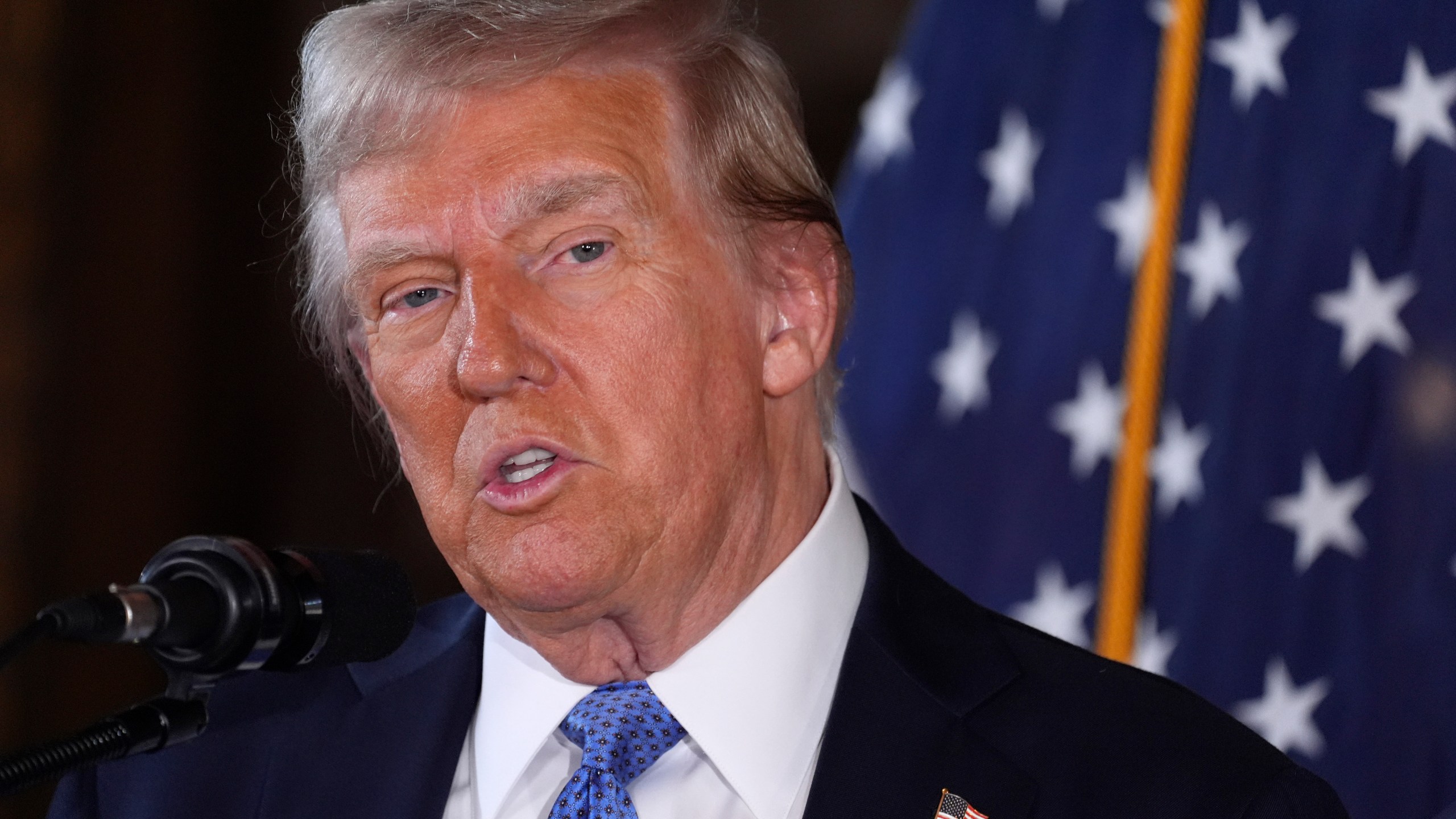 President-elect Donald Trump speaks during a news conference at Mar-a-Lago, Monday, Dec. 16, 2024, in Palm Beach, Fla. (AP Photo/Evan Vucci)