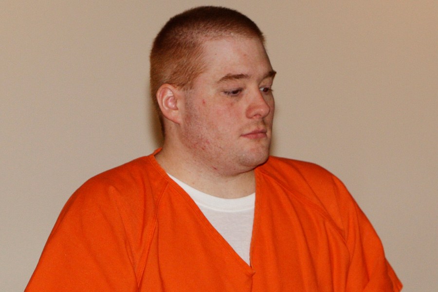 FILE - Kevin Ray Underwood arrives in the courtroom for his formal sentencing in Purcell, Okla., on April 3, 2008. (AP Photo/Sue Ogrocki, Pool, File)