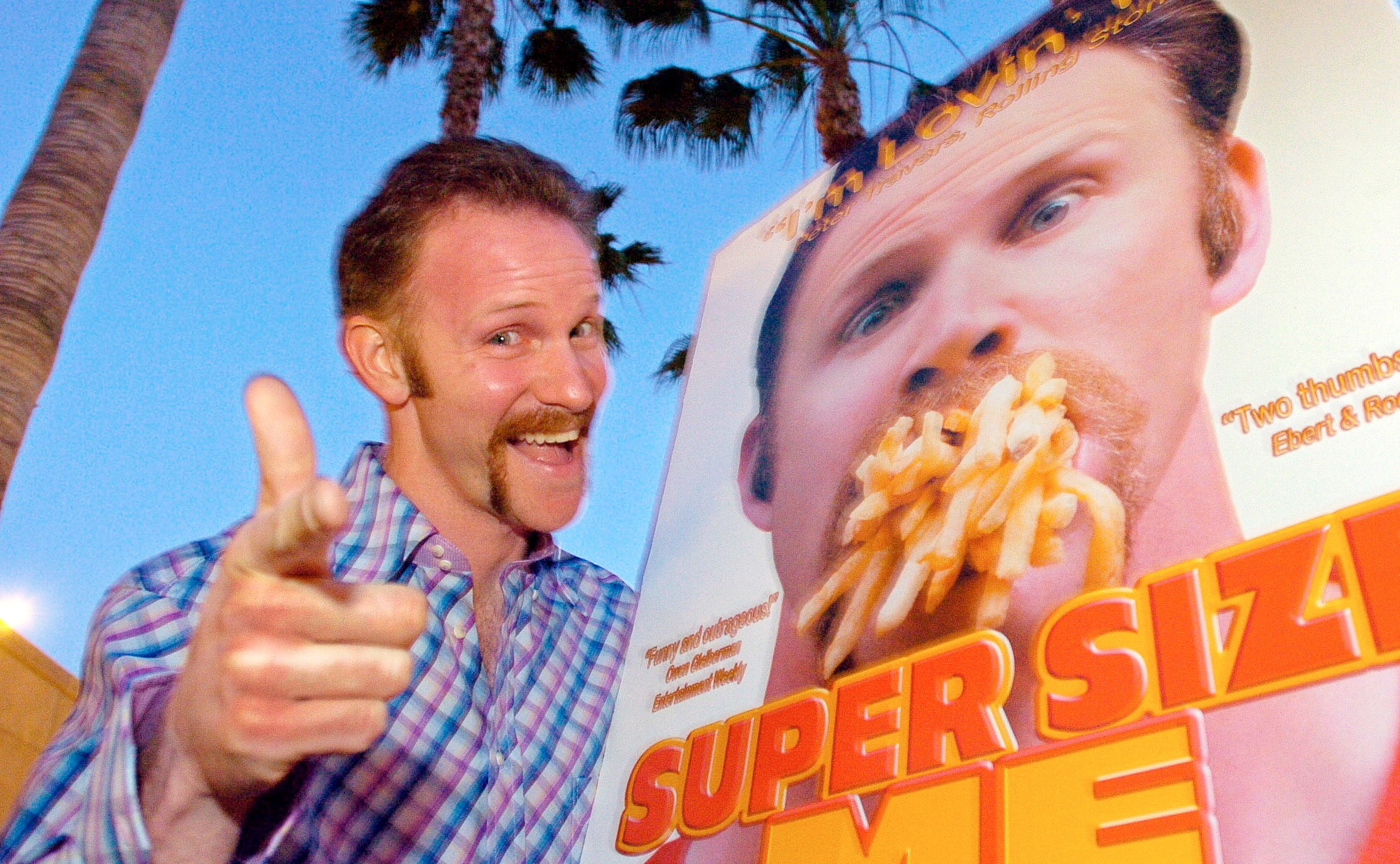 FILE - Morgan Spurlock appears at the premiere of his film "Super Size Me," on April 22, 2004, in the Hollywood section of Los Angeles. (AP Photo/Mark J. Terrill, File)