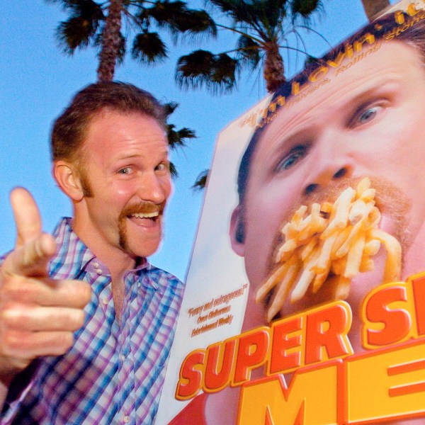 FILE - Morgan Spurlock appears at the premiere of his film "Super Size Me," on April 22, 2004, in the Hollywood section of Los Angeles. (AP Photo/Mark J. Terrill, File)