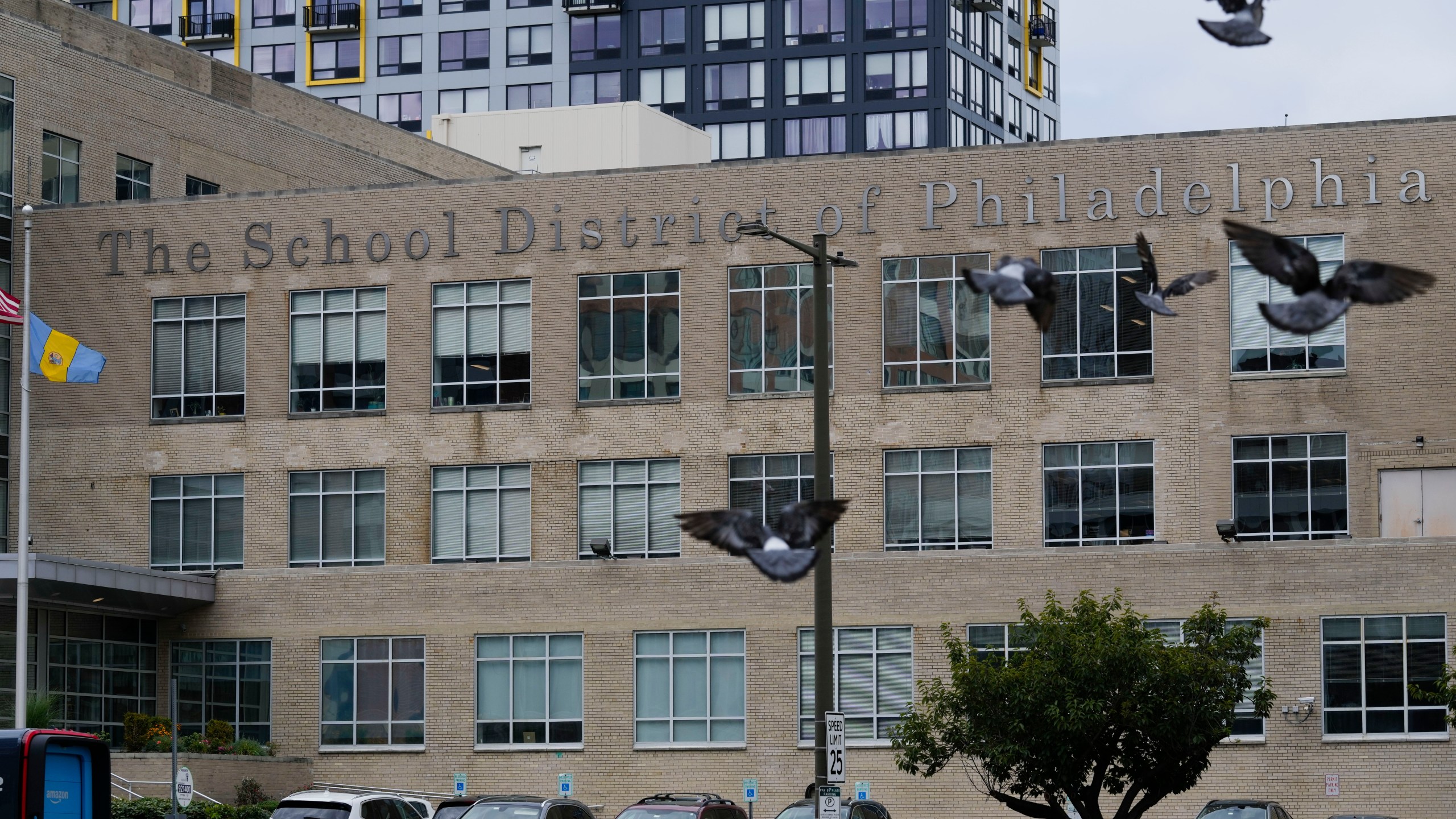 FILE - The School District of Philadelphia headquarters are shown in Philadelphia, Tuesday, July 23, 2024. (AP Photo/Matt Rourke, File)