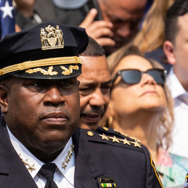 FILE - NYPD Chief Jeffrey Maddrey attends a news conference outside New York City Police Department 40th Precinct, July 17, 2023, in New York. (AP Photo/Jeenah Moon, File)