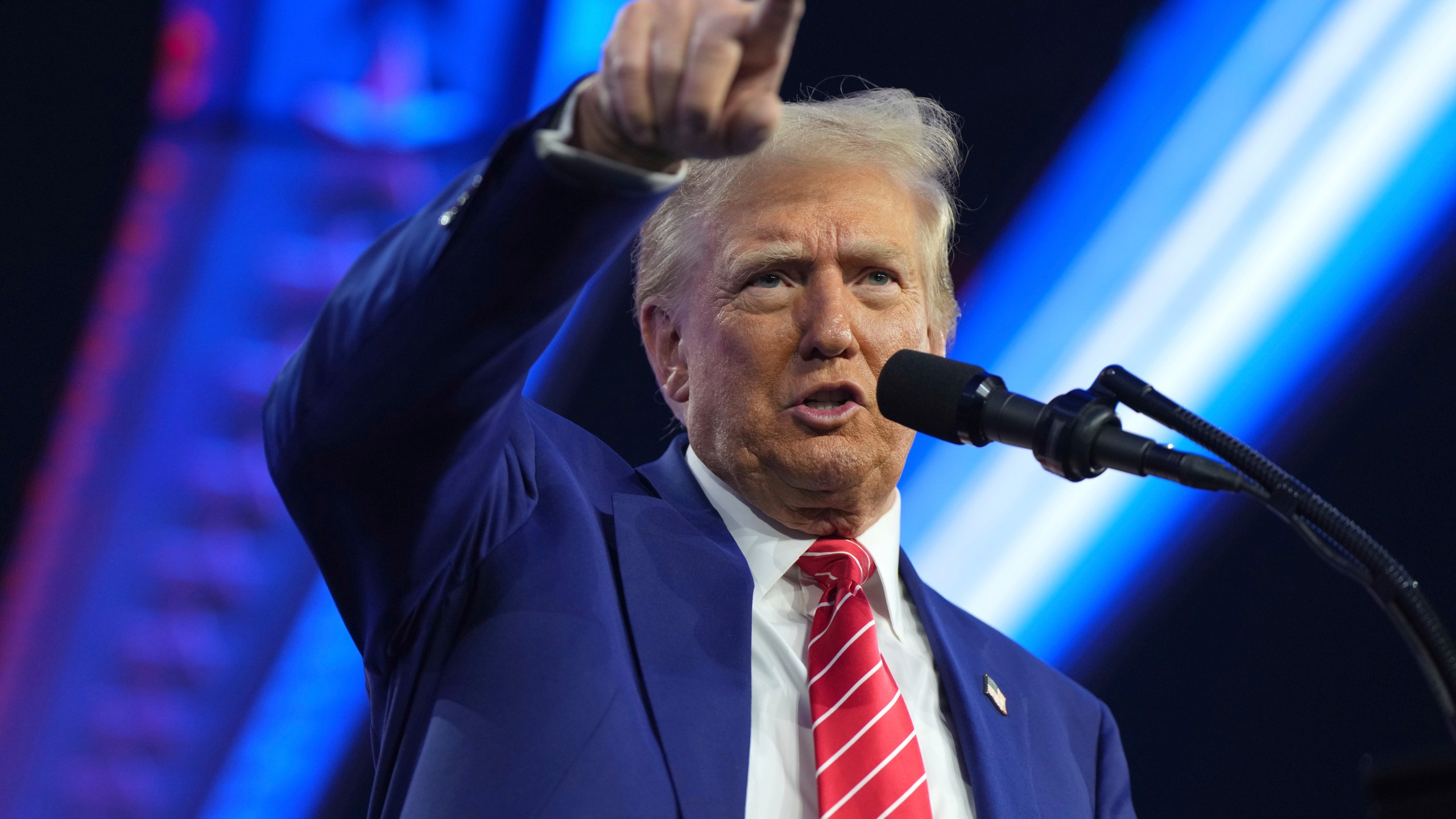 FILE - President-elect Donald Trump speaks at AmericaFest, on Dec. 22, 2024, in Phoenix. (AP Photo/Rick Scuteri, File)