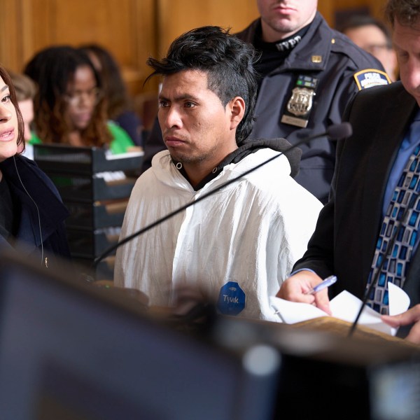 Sebastian Zapeta, accused of setting a woman on fire inside a New York City subway train, appears in court, Tuesday, Dec. 24, 2024, in New York. (AP Photo/Curtis Means via Pool)