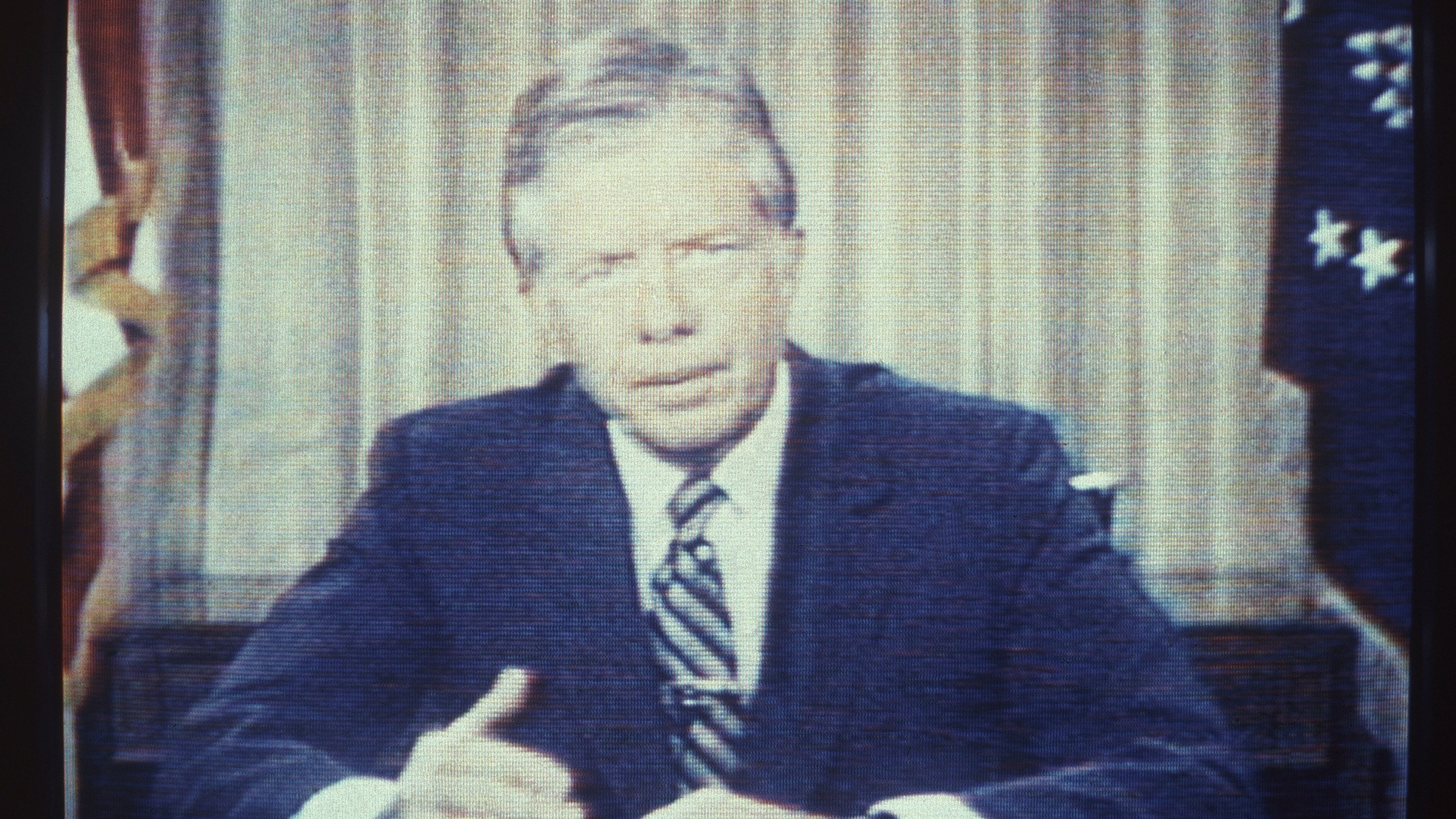 FILE - In an image from a television screen, President Jimmy Carter delivers his energy speech in which he spoke of a "crisis of confidence," July 15, 1979, from the Oval Office at the White House in Washington. Some referred to the speech as his "malaise speech," although he never used that word during it. (AP Photo/Dale G. Young, File)