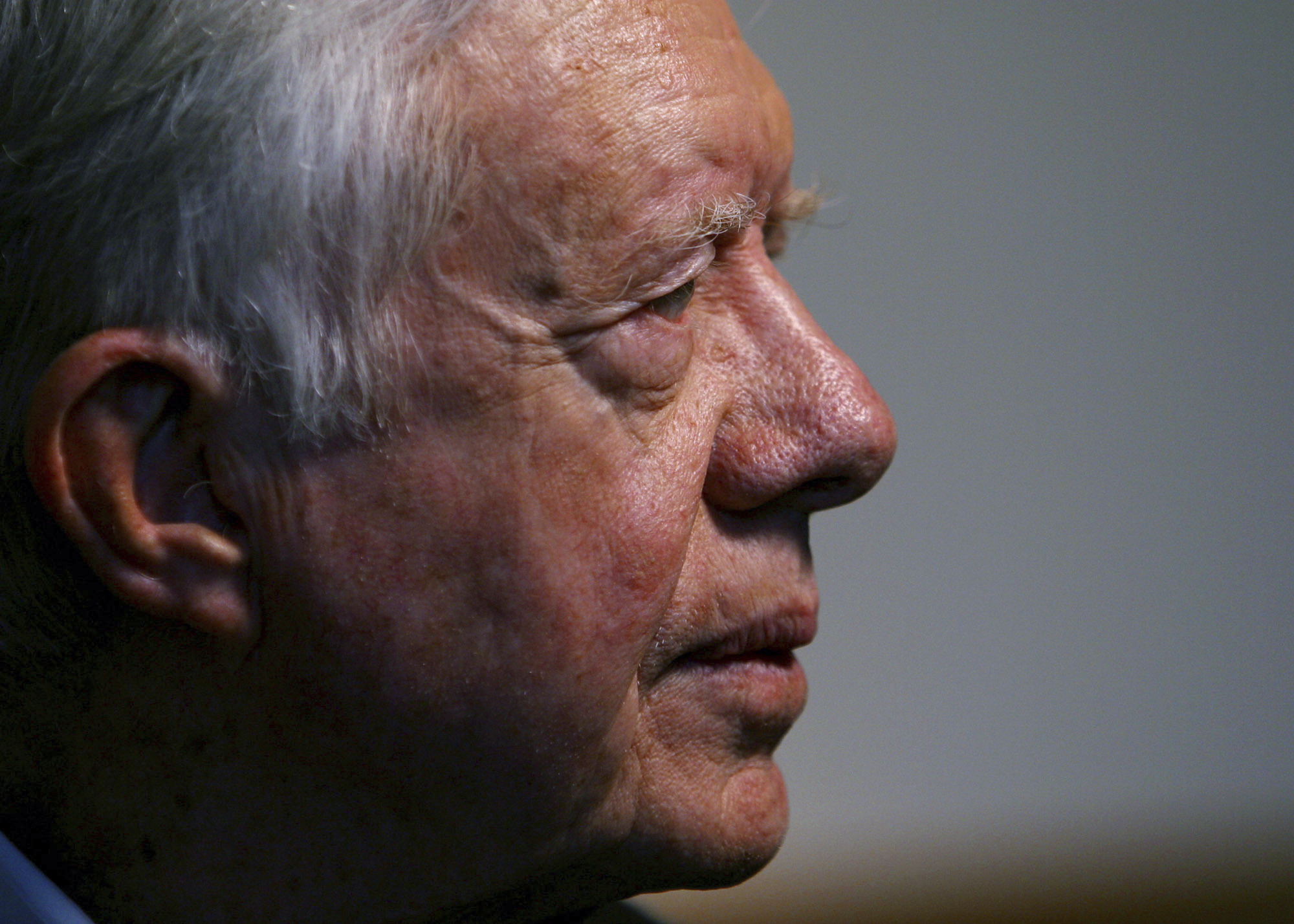 FILE - Former President and Nobel Peace laureate Jimmy Carter speaks to the Associated Press in Copenhagen, Denmark, Dec. 13, 2002. (AP Photo/John McConnico, File)