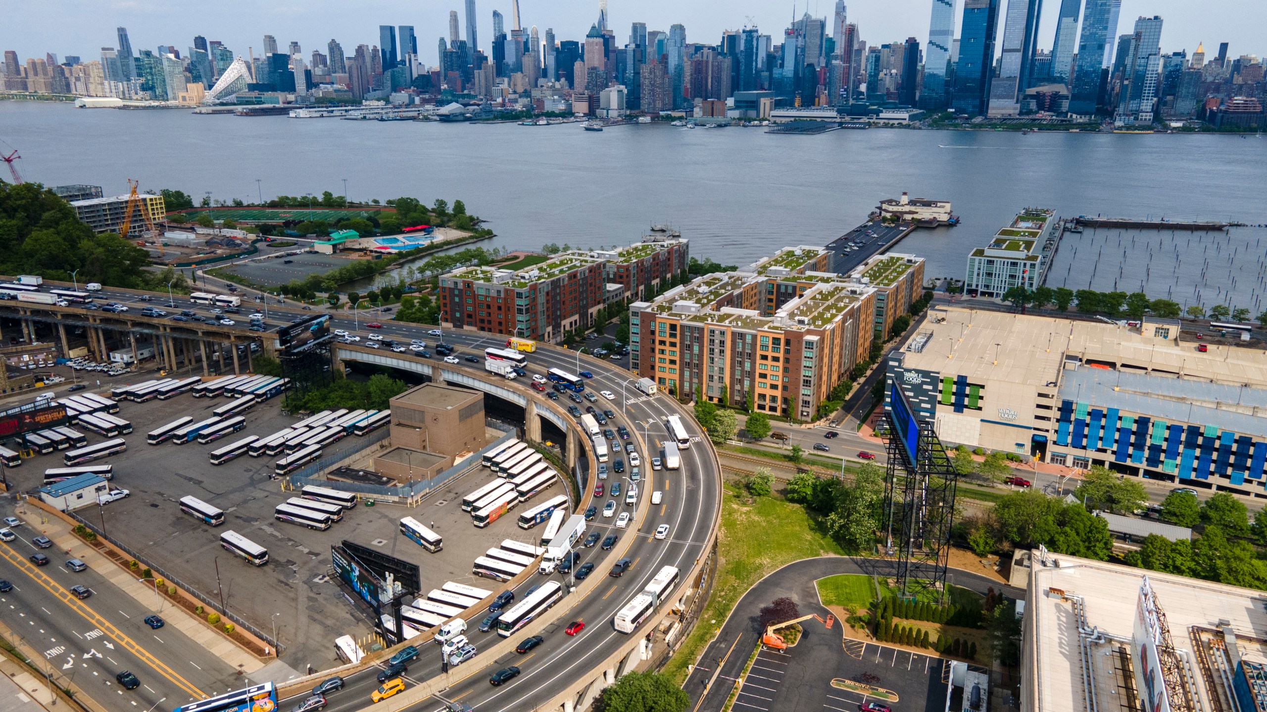 FILE - Motorists travel in and out of the Lincoln Tunnel between midtown Manhattan in New York and New Jersey, in Weehawken, N.J., May 12, 2023. (AP Photo/Ted Shaffrey, File)