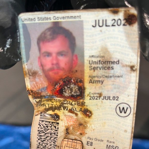 This undated photo, provided by the Las Vegas Police Department shows an ID belonging to Matthew Livelsberger, found inside a Tesla Cybertruck involved in an explosion outside the Trump Hotel in Las Vegas. (Las Vegas Police Department via AP)