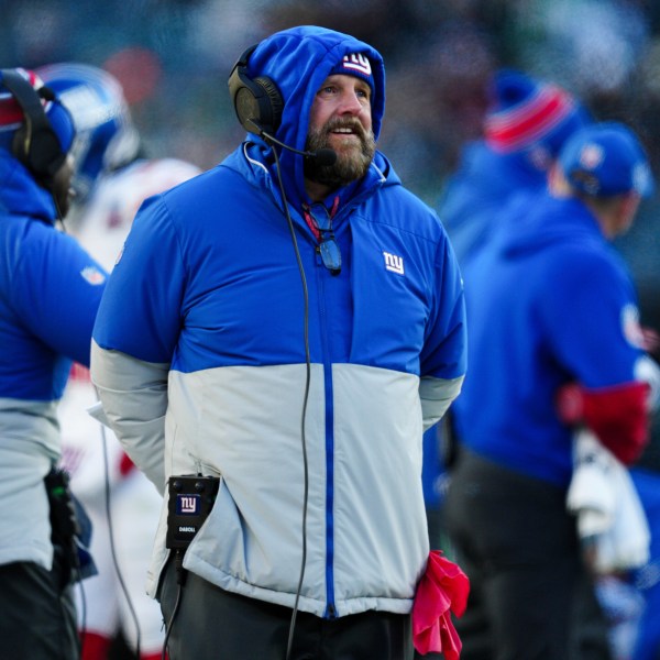 New York Giants head coach Brian Daboll walks the sidelines during the second half of an NFL football game against the Philadelphia Eagles on Sunday, Jan. 5, 2025, in Philadelphia. (AP Photo/Derik Hamilton)