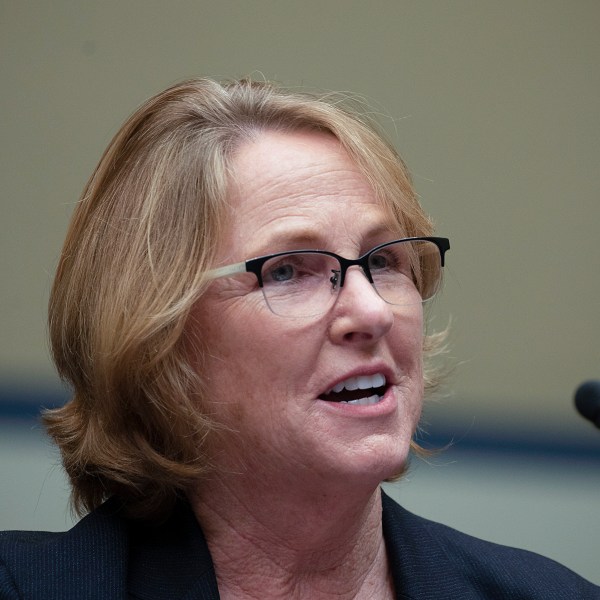 FILE - Erin M. Collins, National Taxpayer Advocate, Taxpayer Advocate Service testifies before a House Committee on Oversight and Reform hearing, Oct. 7, 2020, in Washington. (Tasos Katopodis/Pool via AP, File)