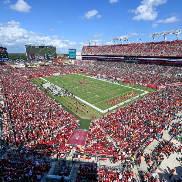 FILE - a general view of Raymond James Stadium during an NFL football game between the Philadelphia Eagles and the Tampa Bay Buccaneers, Sunday, Sept. 29, 2024, in Tampa, Fla. (AP Photo/Doug Murray, FIle)