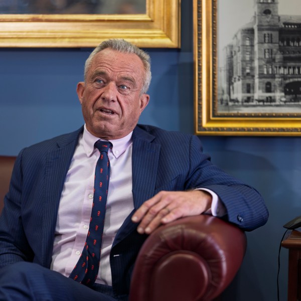 FILE - Robert F. Kennedy Jr., President-elect Donald Trump's nominee to be secretary of Health and Human Services, speaks at the Capitol in Washington, Jan. 9, 2025. (AP Photo/J. Scott Applewhite, file)