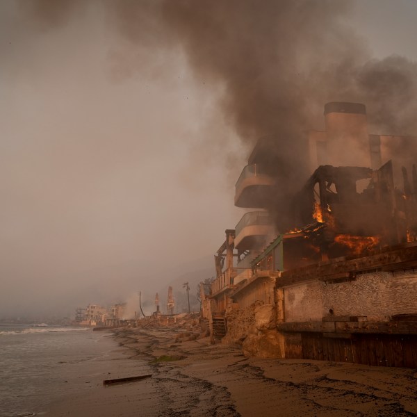 A beach front property is burned by the Palisades Fire Thursday, Jan. 9, 2025 in Malibu, Calif. (AP Photo/Jae C. Hong)