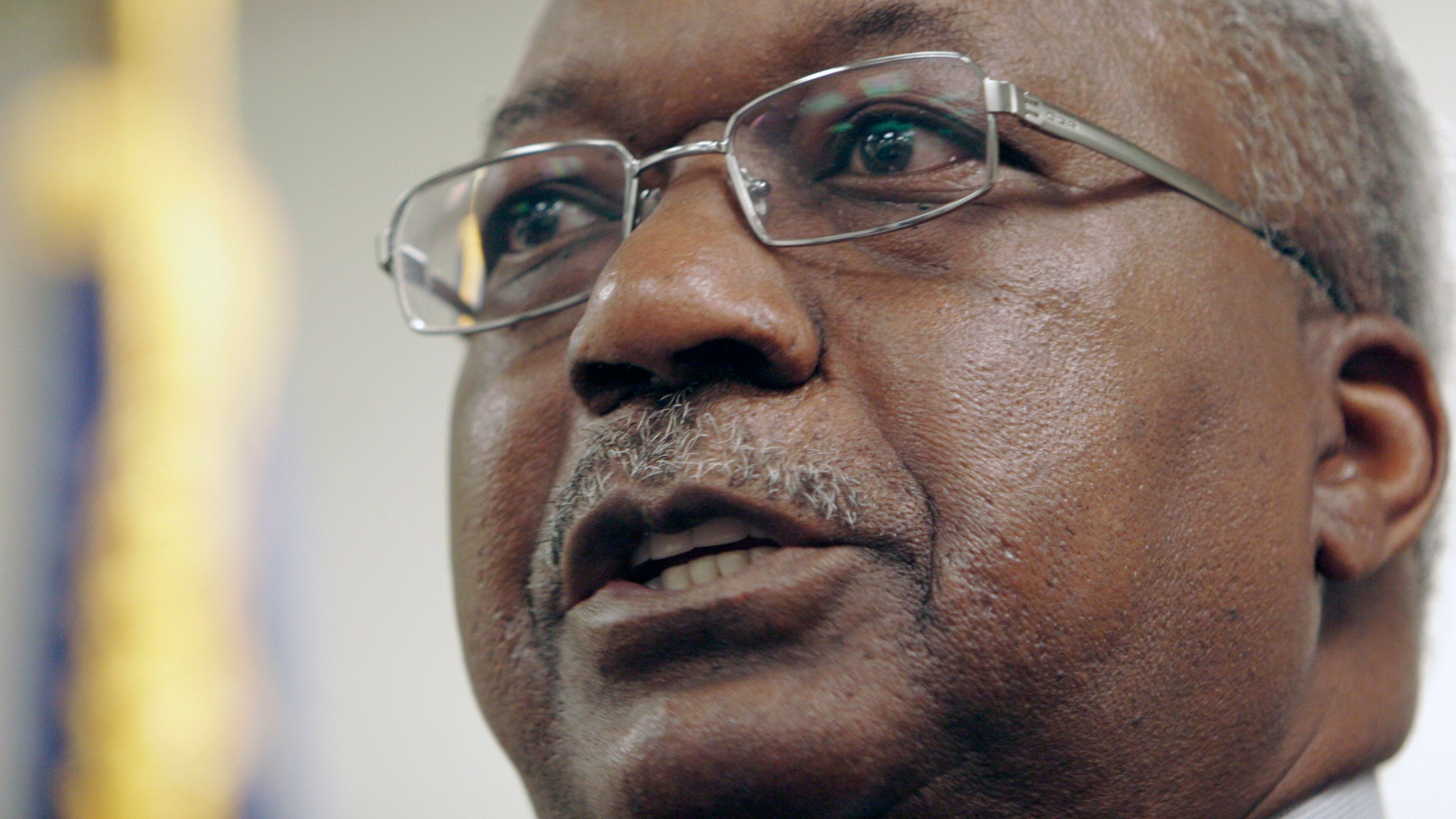 FILE - Executive Assistant Attorney General Ben Espy speaks at a news conference, May 2, 2008 in Columbus, Ohio. (AP Photo/Kiichiro Sato, file)