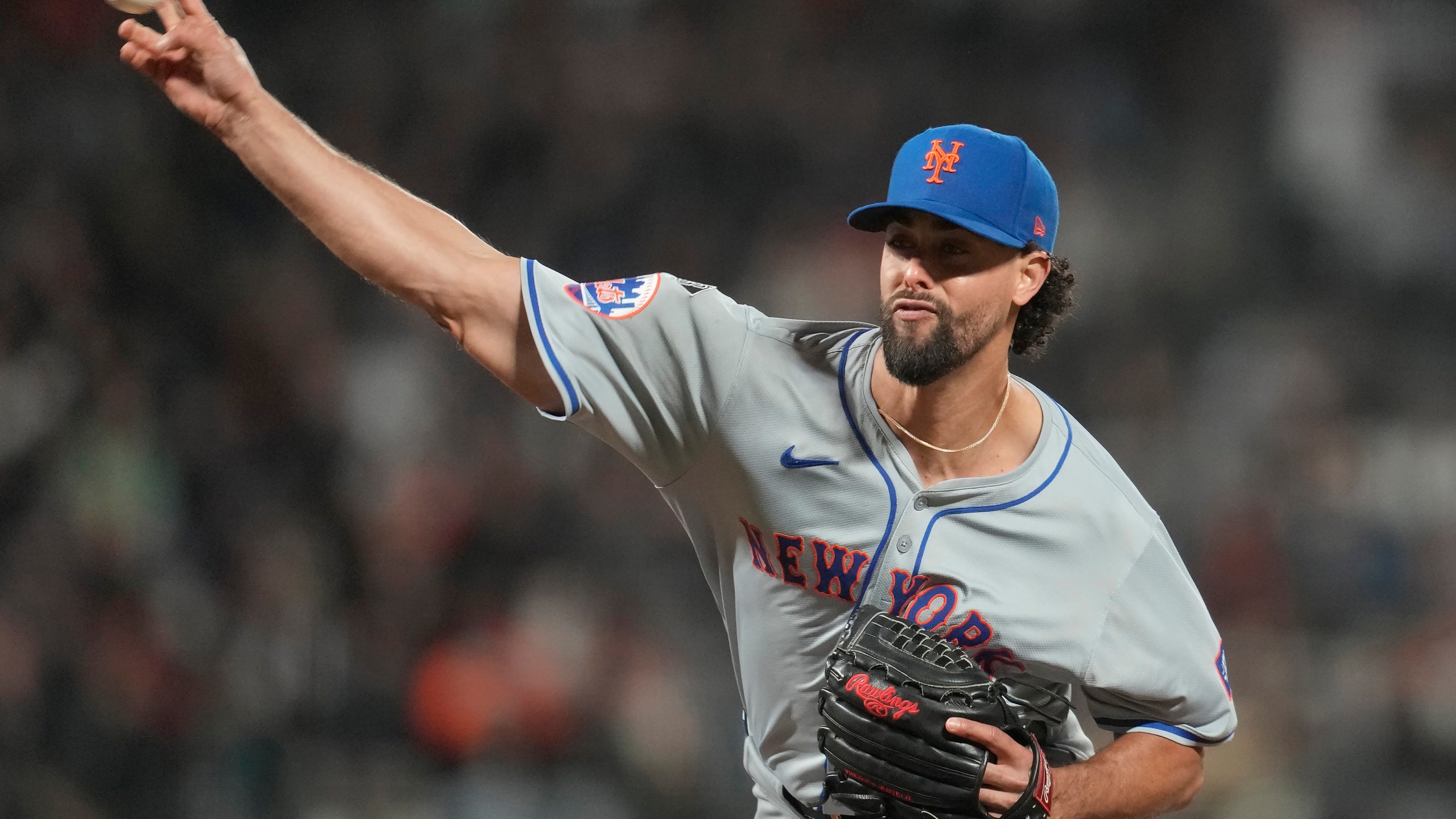 FILE - New York Mets' Jorge López during a baseball game against the San Francisco Giants in San Francisco, Monday, April 22, 2024. (AP Photo/Jeff Chiu, File)