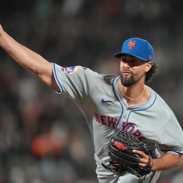 FILE - New York Mets' Jorge López during a baseball game against the San Francisco Giants in San Francisco, Monday, April 22, 2024. (AP Photo/Jeff Chiu, File)