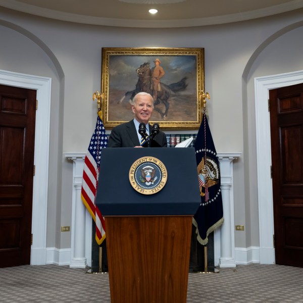 President Joe Biden speaks in the Roosevelt Room at the White House in Washington, Friday, Jan. 10, 2025. (AP Photo/Ben Curtis)