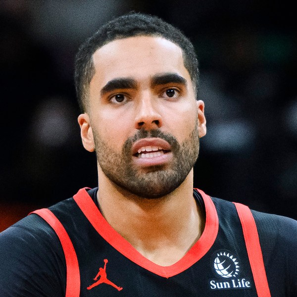 FILE - Toronto Raptors forward Jontay Porter looks on during the first half of the team's NBA basketball game against the Chicago Bulls, Jan. 18, 2024, in Toronto. (Christopher Katsarov/The Canadian Press via AP, File)