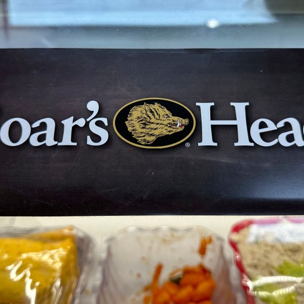 FILE - A Boar's Head logo is seen at a bodega in New York, Aug. 30, 2024. (AP Photo/Stephanie Nano, File)