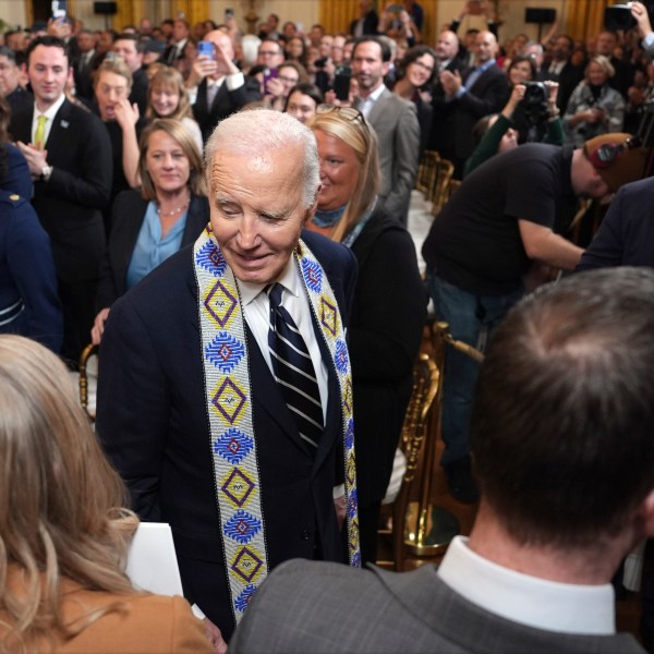 President Joe Biden departs after signing a proclamation to establish the Chuckwalla National Monument and the Sáttítla Highlands National Monument during an event in the East Room of the White House, Tuesday, Jan. 14, 2025, in Washington. (AP Photo/Evan Vucci)