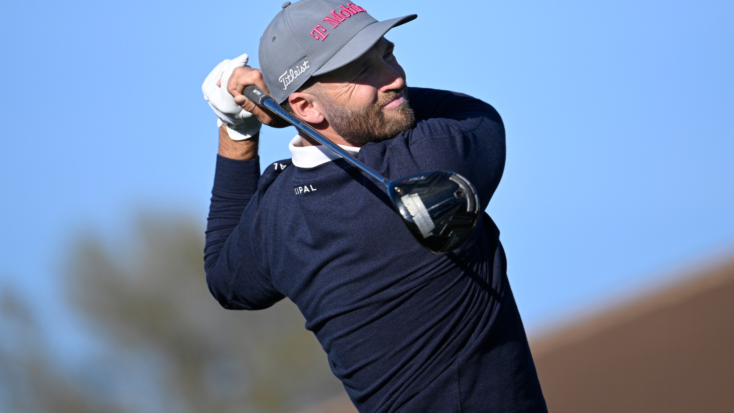 Wyndham Clark tees off on the 16th hole during the first round of the Arnold Palmer Invitational at Bay Hill golf tournament, Thursday, March 6, 2025, in Orlando, Fla. (AP Photo/Phelan M. Ebenhack)