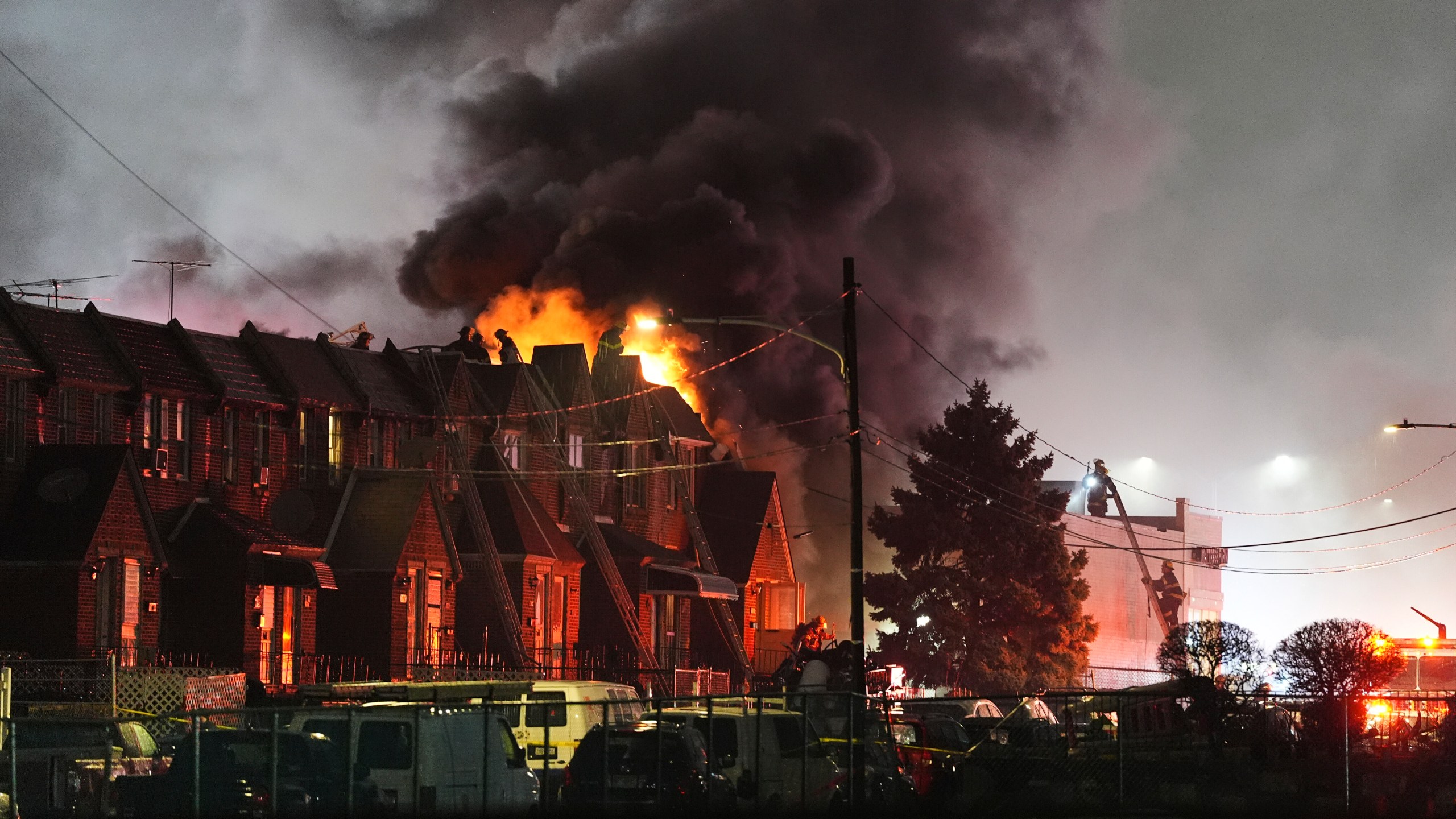 FILE - First responders work at the scene after a small plane crashed in Philadelphia, Friday, Jan. 31, 2025. (AP Photo/Matt Rourke, File)